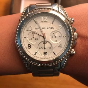 Michael Kors Silver Watch with Cubic Zirconium